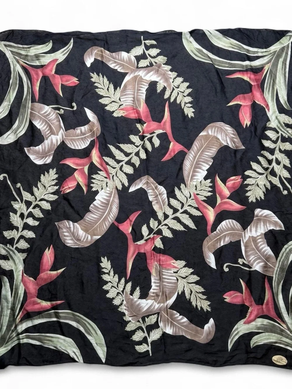Tommy Bahama 100% Silk Tropical Floral Square Scarf